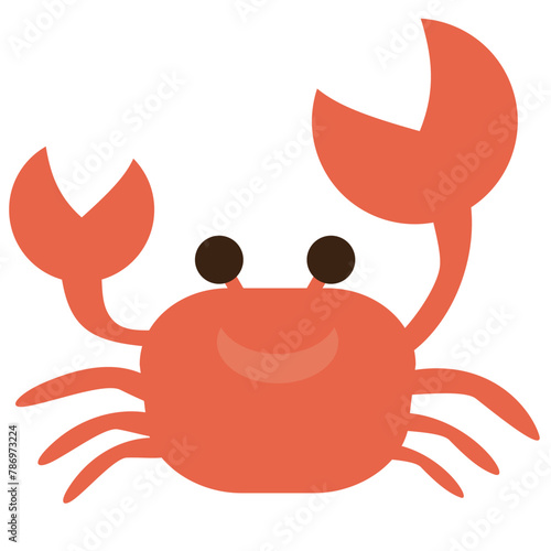 デフォルメしたかわいいカニのベクターイラスト