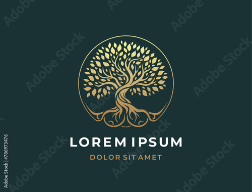Abstract tree logo icon. Universal creative tree logotype. Vector tree of life symbol.