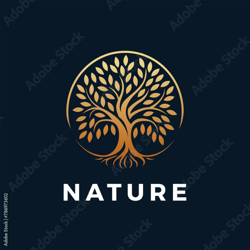 Abstract tree logo icon. Universal creative tree logotype. Vector tree of life symbol.