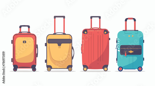 Four luggage bags suitcases baggage travel bags. Vacat