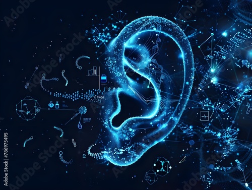 Glowing cell structures in a hyper realistic photographic digital style.