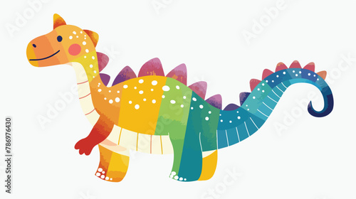 Cute dinosaur in rainbow colors. Vector illustration © Vector