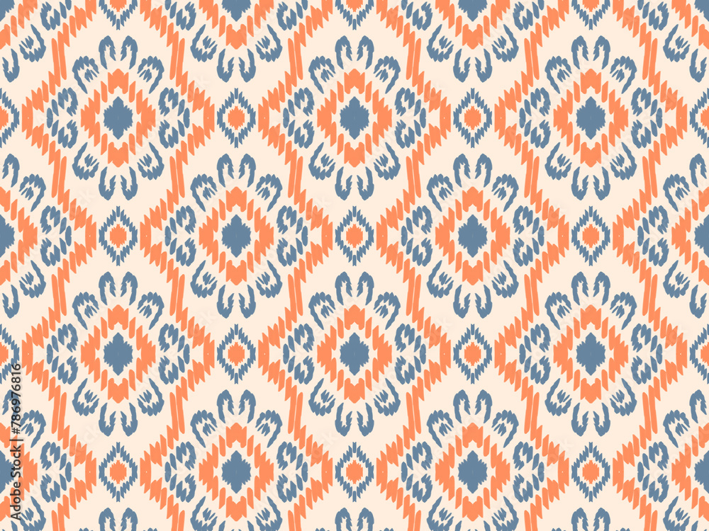 backgroundIkat Flower Pattern Ethnic Geometric native tribal boho motif aztec textile fabric carpet mandalas African