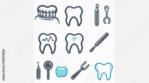 dental clinic services symbol collection Vector