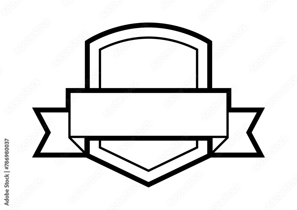 Badge with ribbon. Chevron for your design. Badge with ribbon. Chevron for your design.