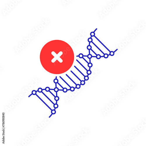 dna sign for bad laboratory test icon