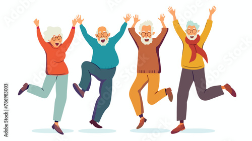 Group of elderly people together. Active and happy old