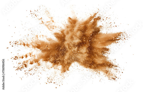 beige color powder pulver explosion isolated on white or transparent png
