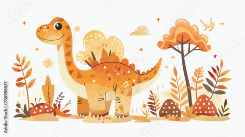 Dinosaur. Vector illustration for printing on fabric