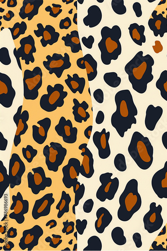 Leopard texture seamless pattern design. Stylised