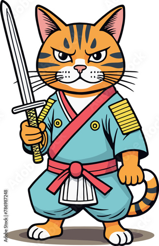 gatto con spada di samurai 02