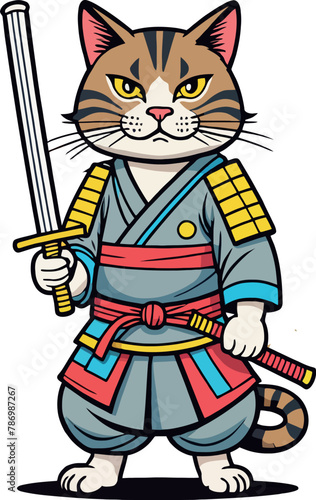 gatto con spada di samurai 01