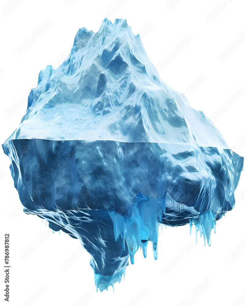 Obraz premium Realistic Massive iceberg isolated on white background