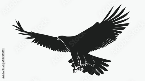 Eagle flying silhouette style icon flat vector isolated