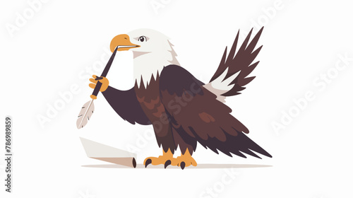 Eagle holding a quill writing historical majestic aut photo