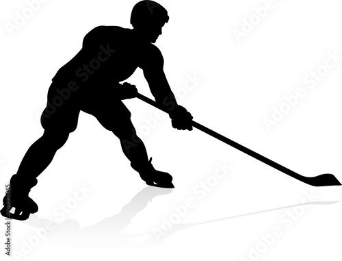 Hockey Player Sports Silhouette photo