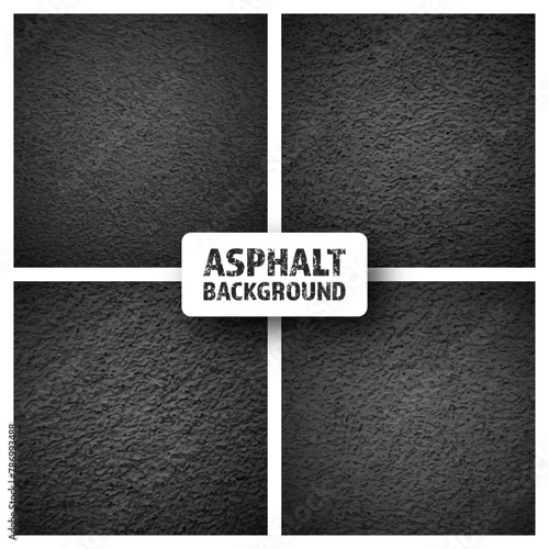 Asphalt road texture, concrete highway surface. Pattern with grainy structure, grunge stone background. Vector illustration