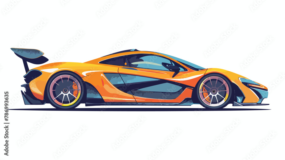 Race sport car. Supercar tuning. Flat style vector