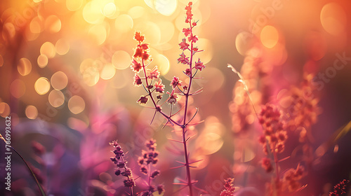 Beautiful flowers, the sun is setting Nice, blur, background