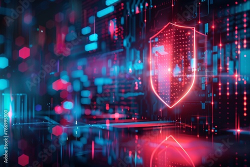 technology Cyber security shield protecting generative ai