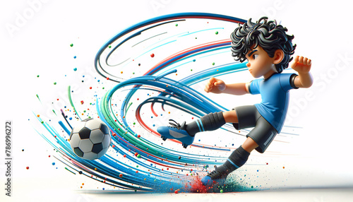 young soccer player 3D character