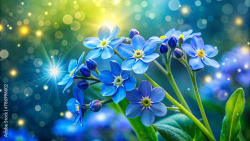 Enchanted Blue Forget-Me-Nots in Magical Light © Sergey