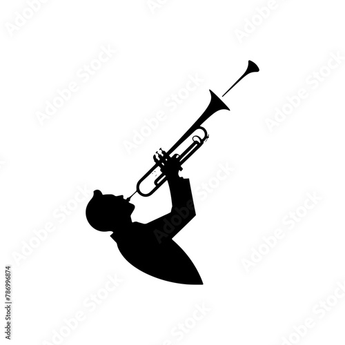 Black Vector Silhouette of a Trumpet, Symbolizing Vibrant Musical Brilliance and Soulful Jazz- trumpet Illustration- trumpet vector stock 