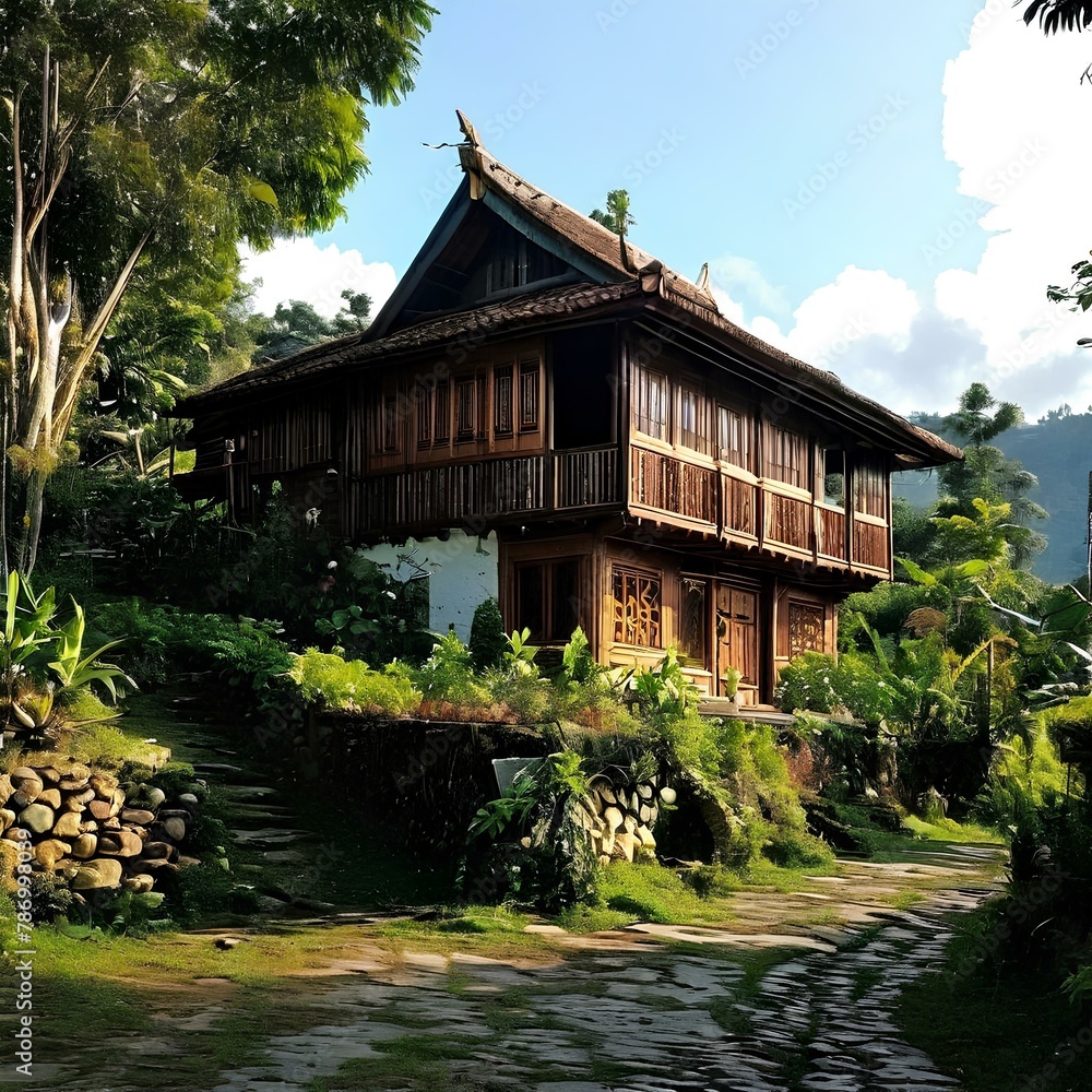 Traditional oriental house, elegant and stylish house