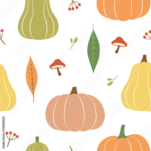 Seamless pattern of Autumn crops.