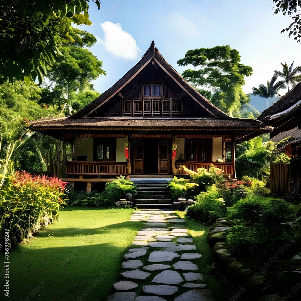 Traditional oriental house, elegant and stylish house