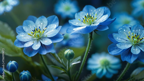 Blue Blossoms: A Close-up of Delicate Flowers © Sergey