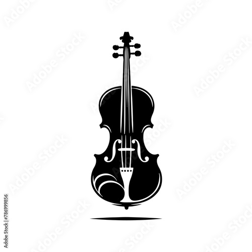  Black Vector Silhouette of a Violin, Emblem of Classical Elegance and Melodic Beauty- Violin Illustration- violin vector stock.