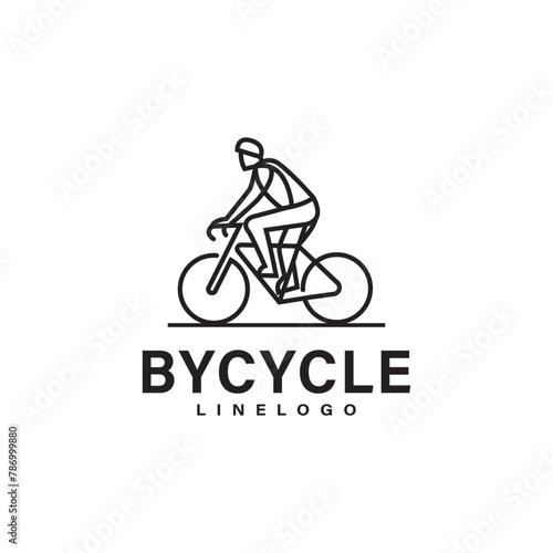 bicycle man riders monoline logo design