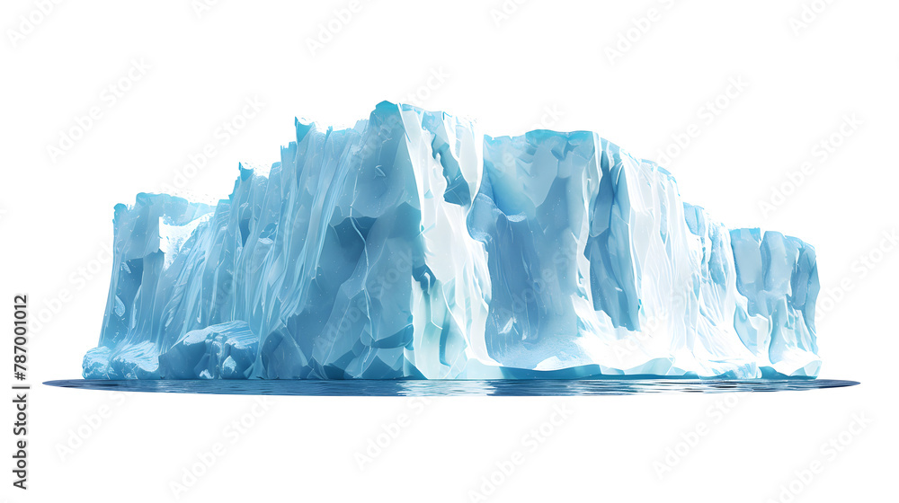 Realistic Massive iceberg isolated on white background