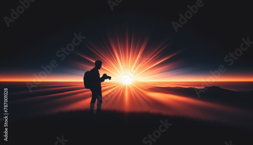 Silhouette of a Photographer at Sunrise © sakura