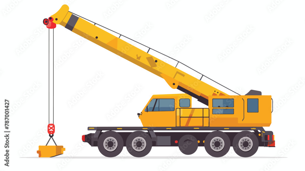 Flat modern design with shadow Icon truck crane flat