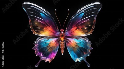 Dynamic view of a magical crystal butterfly  © artmozai