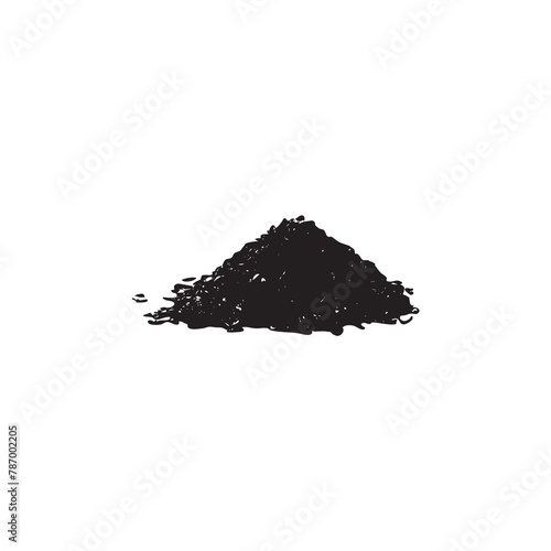 Powder Pile Icon, Seeds Silhouette, Dirt Heap Symbol, Soil Sign, Dust Heap, Compost Pile, Gravel, Sand, Powder Pile Vector Illustration