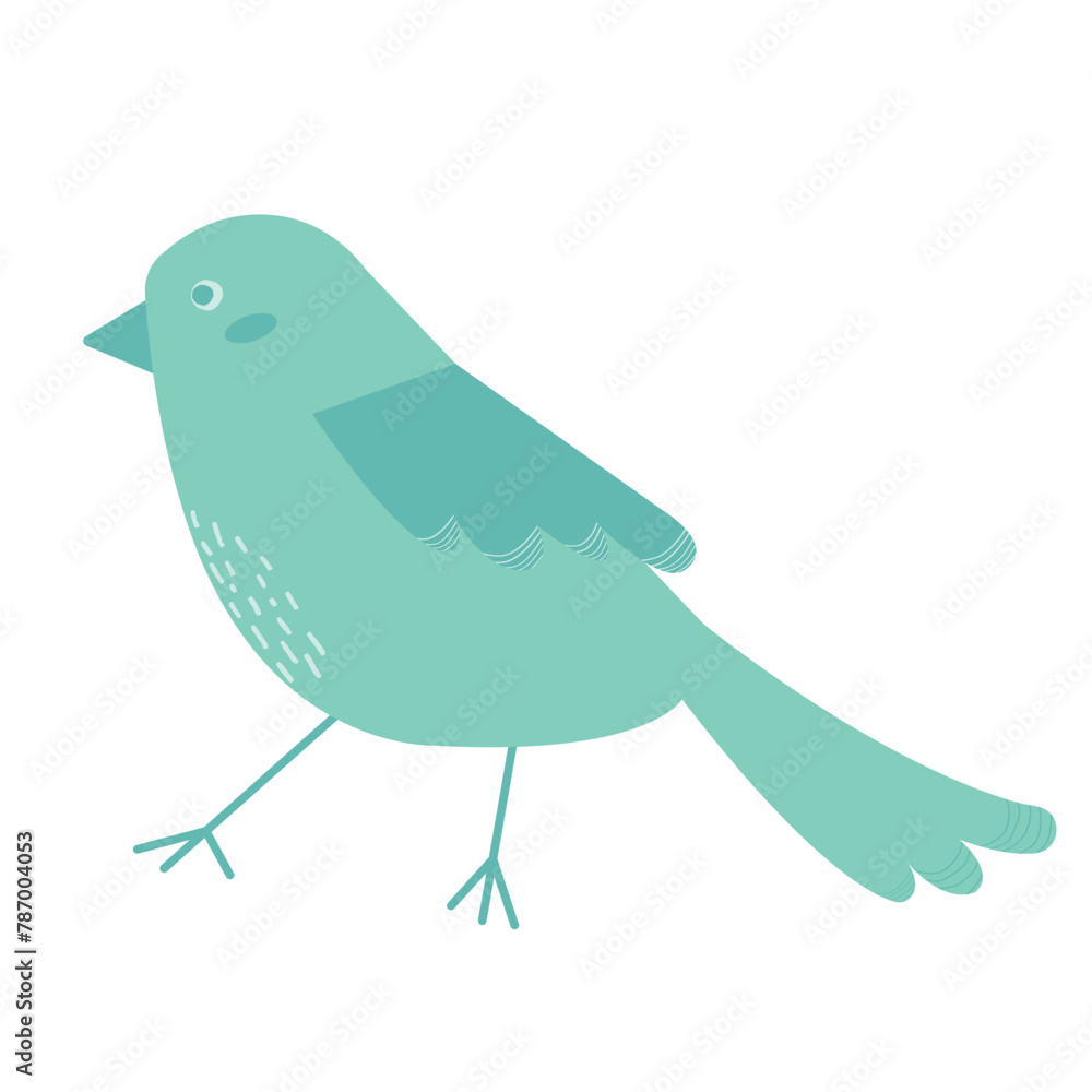 Illustration of little light blue bird. Flying bird in flat style. Vector illustration isolated on white background for web design, banner, flyer, invitation, card. Illustration of little light blue bird. Flying bird in flat style. Vector illustration isolated on white background for web design, banner, flyer, invitation, card.