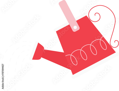 Red watering can for gardening