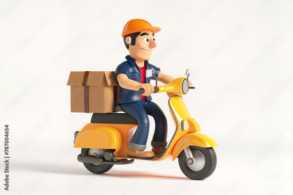 3D Clipart of delivery driver 3D Clipart of delivery driver