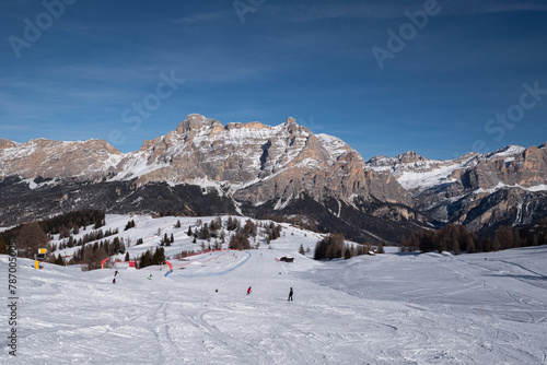 Panoramic view of the Dolomites Mountains with Snow  Italian Alps  Italy