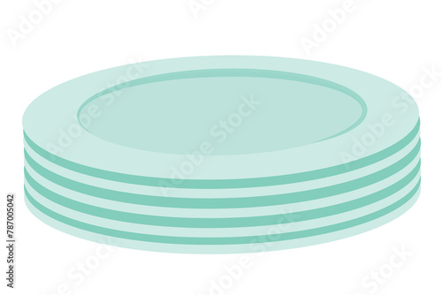 Stack of plates illustration. Flat vector element isolated on white background. Element for print, banner, card, brochure, logo, menu.