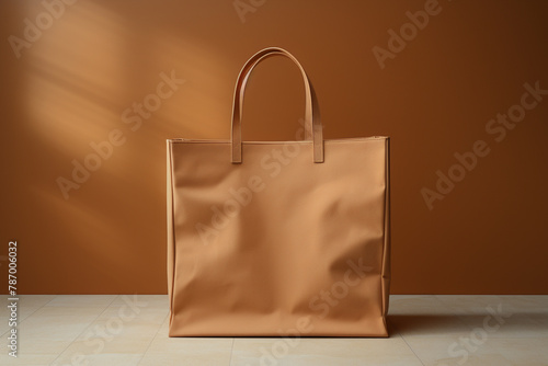 A 3D-rendered, empty canvas bag, portrayed with hyper-realistic precision, waiting to be filled with dreams and essentials,