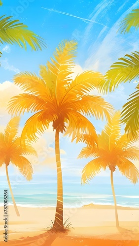 palm trees on the beach  ai generated