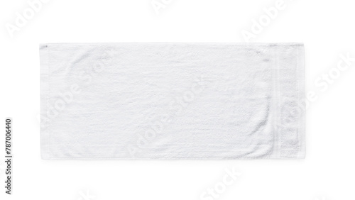 A white towel placed on a white background.