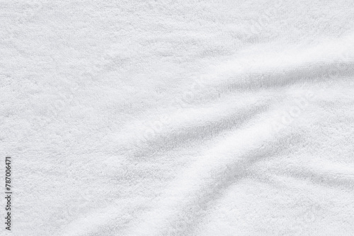 Texture of a white towel. View from directly above.
