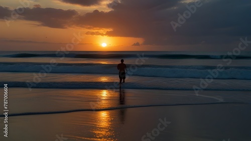 sunset at the beach, ai generated © VitorCosta