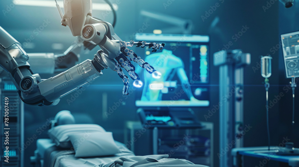 Future robotic arms performing automated medical health