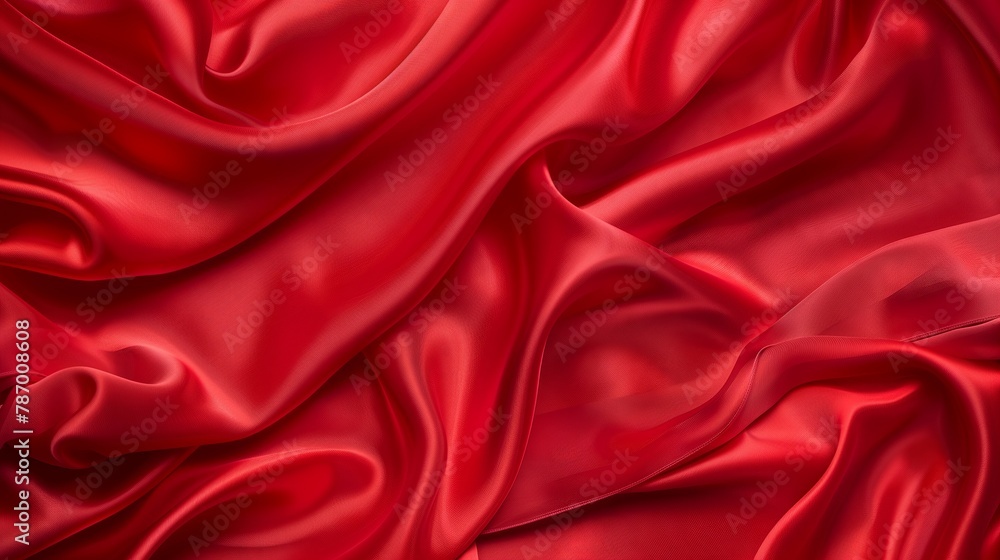 Red silky fabric. Abstract background. Realistic textile featuring folds and drapes. Decorative element for design Red silky fabric. Abstract background. Realistic textile featuring folds and drapes. Decorative element for design